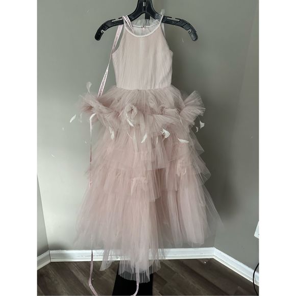 Mac Duggal Little Girl's & Girl's Tiered Ruffle-Trim Pleated Gown - Picture 5 of 9